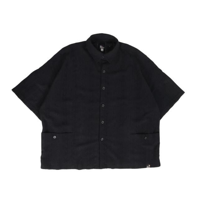 ゴースローキャラバン(GOSLOWCARAVAN)シャーリングレースビッグシャツ 344003 BLK(Men’s)