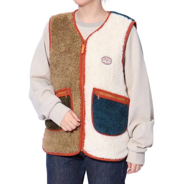 クリフメイヤー(KRIFF MAYER)ボア ベスト ノーカラーシャギーボアベスト 2414412L 90 MULTI-COL…