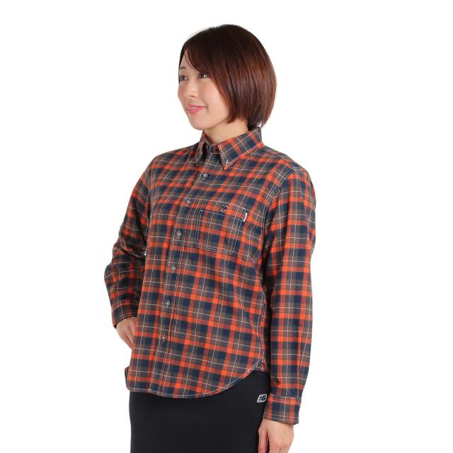 チャムス(CHUMS)カジュアルシャツ チェックシャツ Nel 長袖シャツ CH12-1202-D001 オレンジ(Lady’…