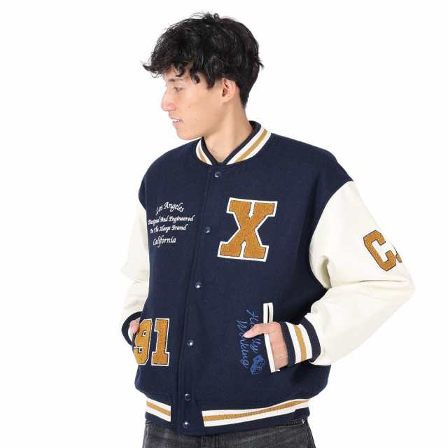 エクストララージ(XLARGE)OG ロゴ バーシティジャケット 101234021009-NAVY(Men’s)