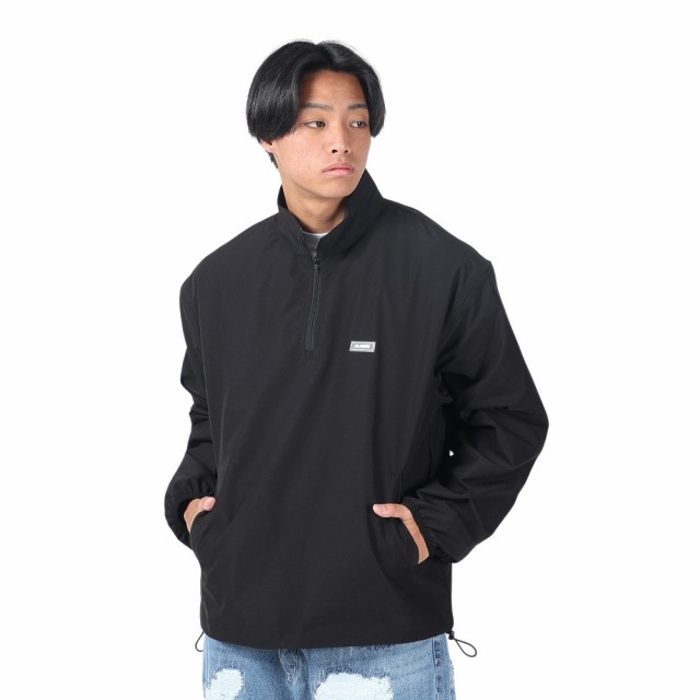 エクストララージ(XLARGE)RIPSTOP ハーフジップアップジャケット 101241021009-BLACK(Men’s)