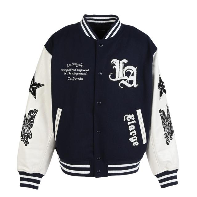 【ポイント5％！2/13 21:00〜22:59限定】エクストララージ(XLARGE)VARSITY ジャケット 101254021004-NAVY(Men’s)