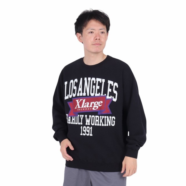 エクストララージ(XLARGE)XL RECORDS クルーネック スウエット 101231012003-BLACK(Men’…