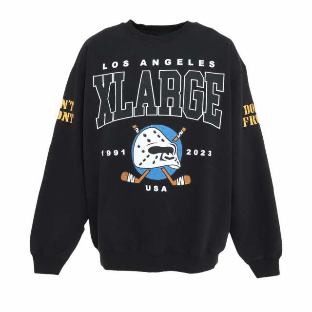 エクストララージ(XLARGE)HOCKEY クルーネック スウェット 101231012004-BLACK(Men’s)