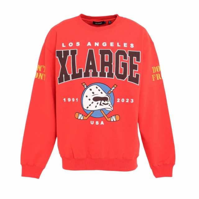 エクストララージ(XLARGE)HOCKEY クルーネック スウェット 101231012004-RED(Men’s)