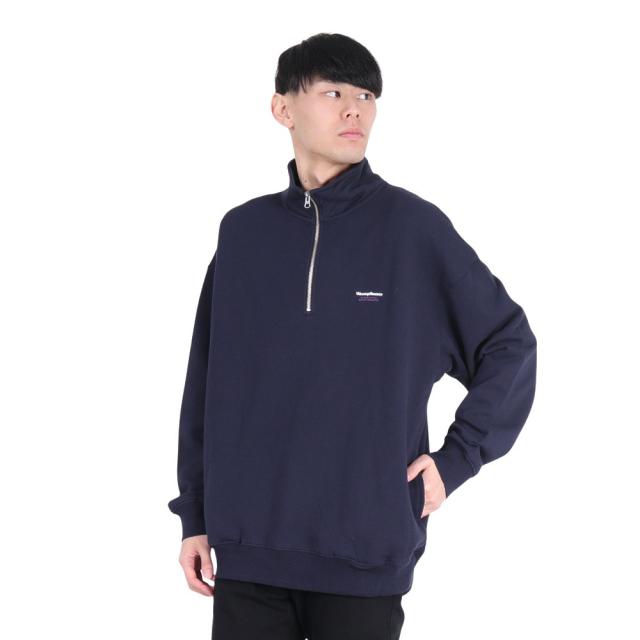 ワズアップ(WASSUP)ハーフジップ クルーネックスウェットシャツ 2321-11113-01521(Men’s)