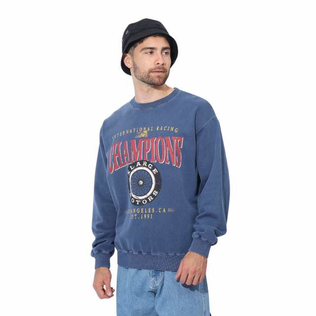 エクストララージ(XLARGE)MOTORS クルーネック スウェット トレーナー 101241012011-NAVY(Men…