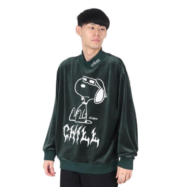 マンハッタンポーテージ(ManhattanPortage)スヌーピー モックネック ベロア スウェットシャツ 24FW-MP-…