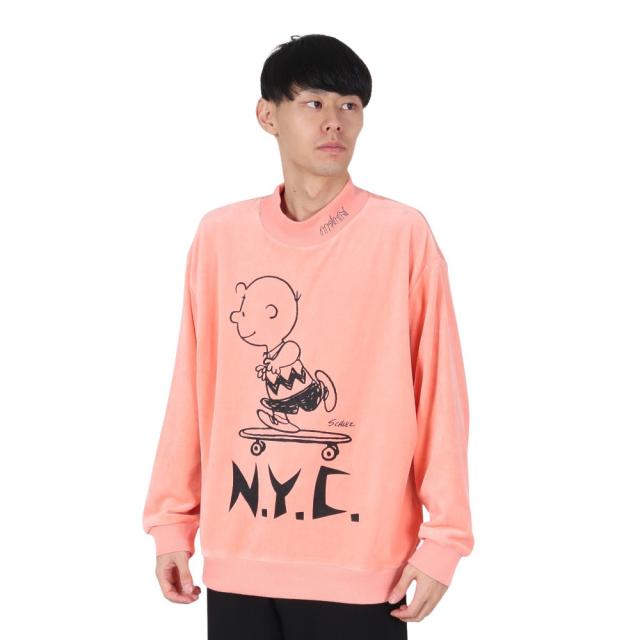 マンハッタンポーテージ(ManhattanPortage)スヌーピー モックネック ベロア スウェットシャツ 24FW-MP-…