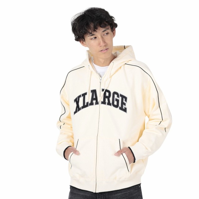 エクストララージ(XLARGE)PIPING ZIP UP HOODED スウェットシャツ 101234012008-WHIT…