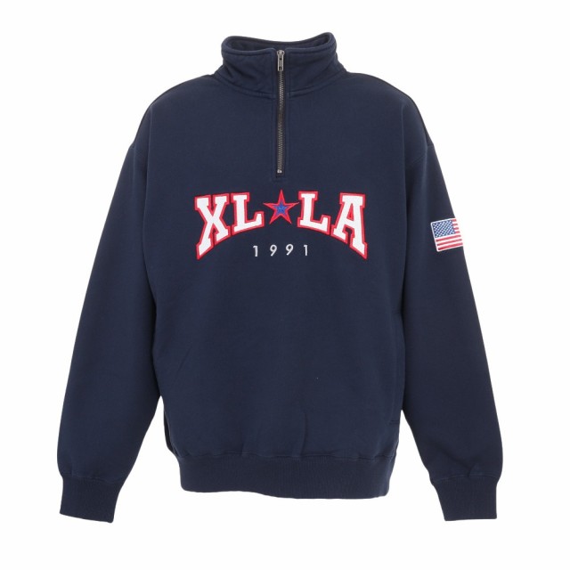 エクストララージ(XLARGE)XLLA ハーフジップ スウェットシャツ 101241012007-NAVY(Men’s)