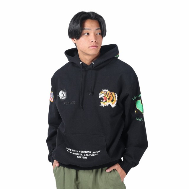 エクストララージ(XLARGE)TIGER EMBROIDERY フーディースウェット 101241012014-BLACK(…