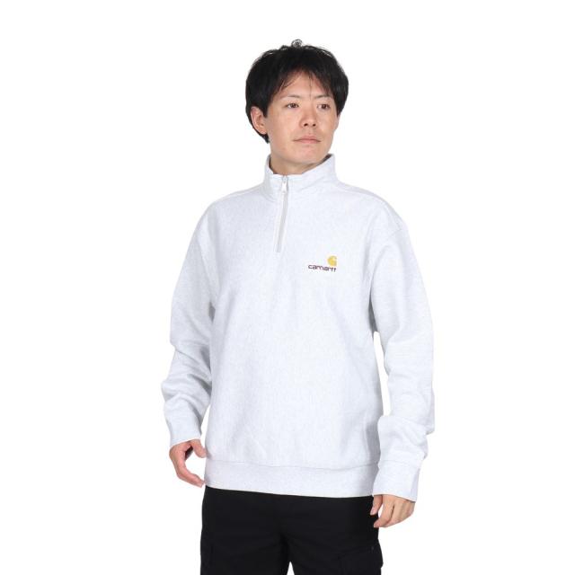 カーハート(CARHARTT)ハーフジップ アメリカン スクリプト スウェットシャツ I027014482XX24FW(Men…