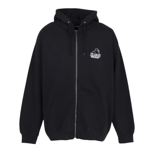 エクストララージ(XLARGE)BACKSIDE OG ジップアップパーカー 101254012009-BLACK(Men’s)