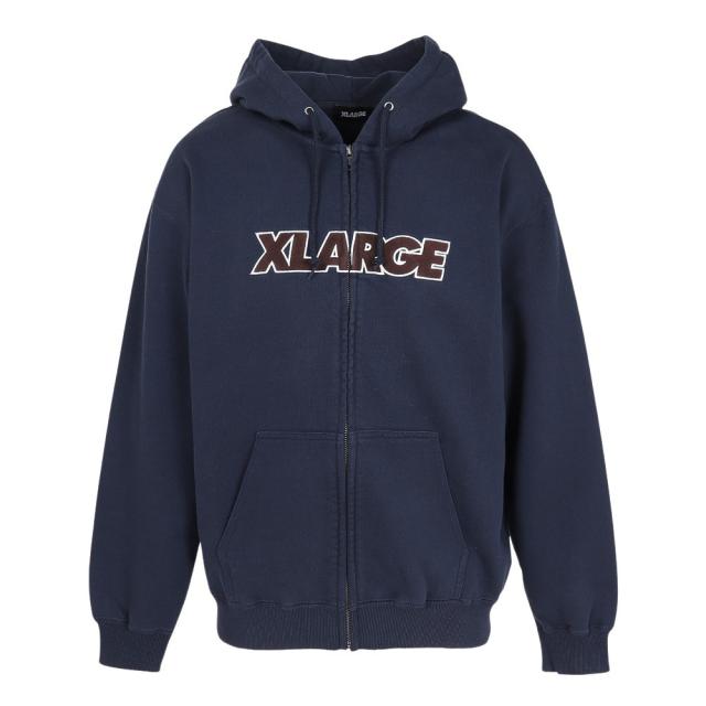 エクストララージ(XLARGE)スタンダード ロゴ ジップフーディ スウェットシャツ 101254012012-NAVY(Me…