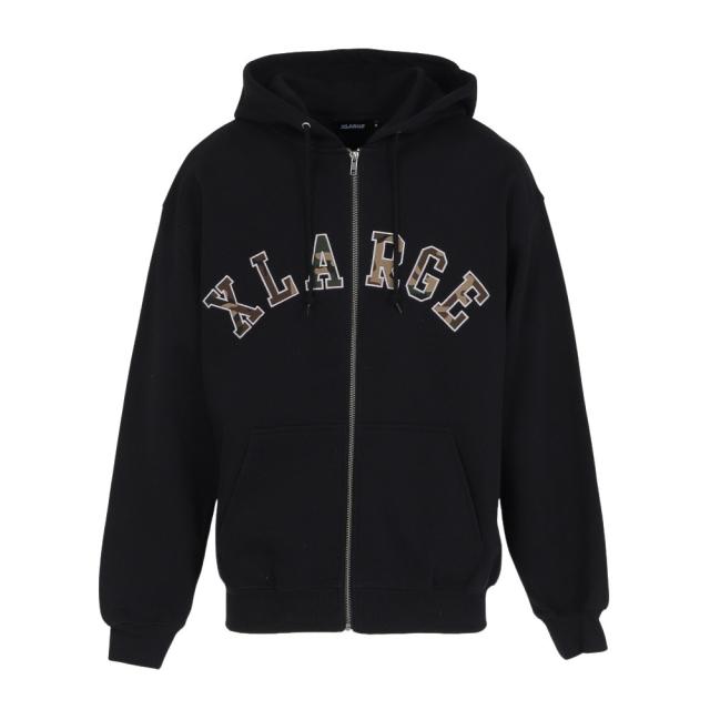 【ポイント5％！5/3 21:00〜22:59限定】エクストララージ(XLARGE)CAMO PATCH ジップアップ フーディトレーナー 101261012012-BLACK(…