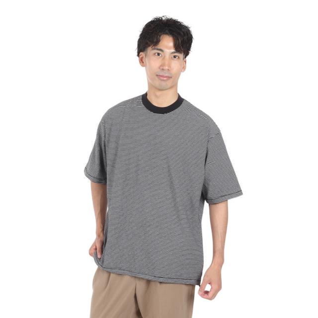 ヘルスニット(Healthknit)ナローボーダー ワイド クルーネック 半袖Tシャツ 51033 BLK/NAT(Men’s)の通販は