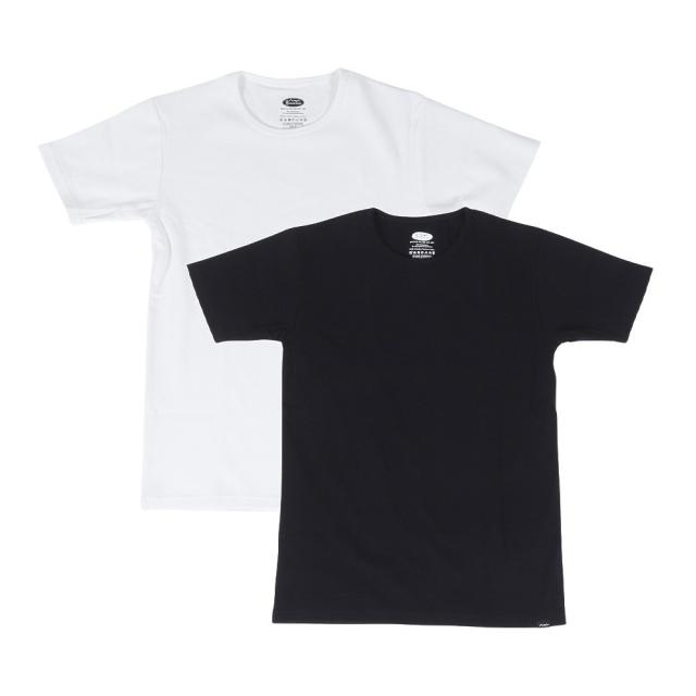 マナスタッシュ(MANASTASH)リブ 半袖Tシャツ 2枚組 792-5934001 WHTxBLK(Men’s)