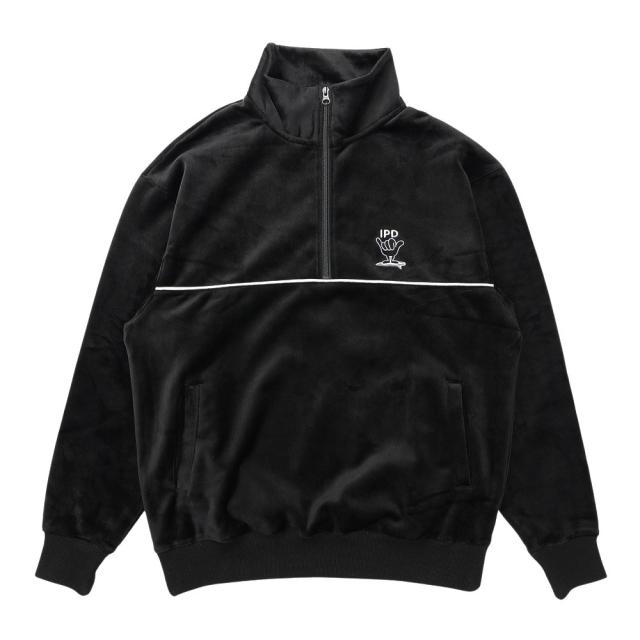 IPD(IPD)ベロア ハーフジップ フリースシャツ IPDHZSH-1015-BLK(Men’s)