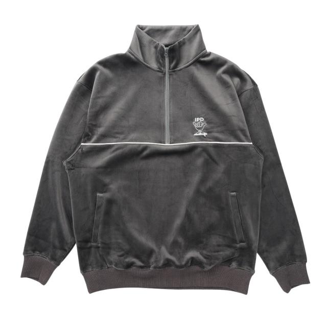 IPD(IPD)ベロア ハーフジップ フリースシャツ IPDHZSH-1015-C.GRY(Men’s)