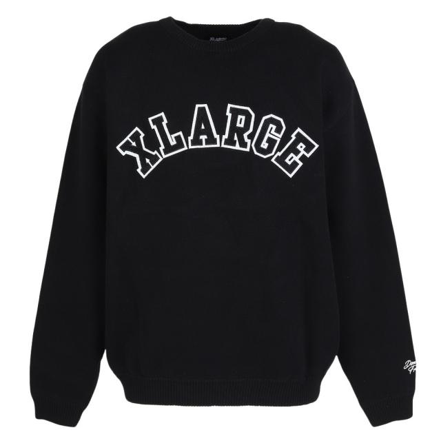 エクストララージ(XLARGE)ARCH ロゴ クルーネックニット 101253015002-BLACK(Men’s)