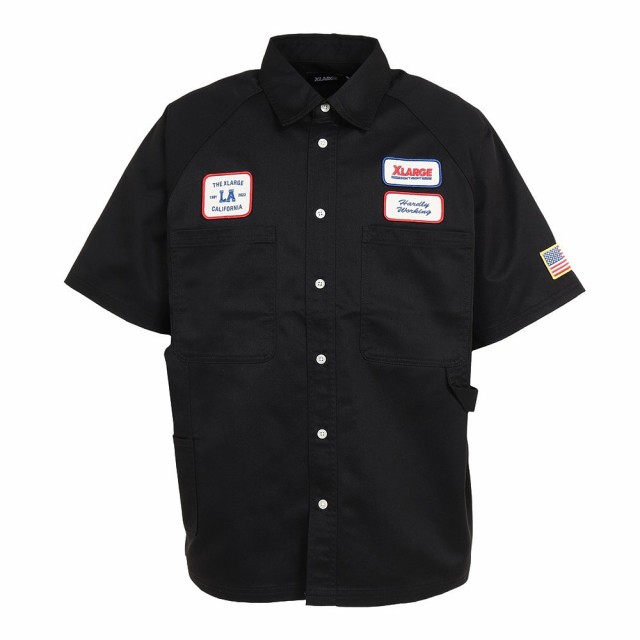 エクストララージ(XLARGE)半袖シャツ メンズ ロゴ PATCH ワークシャツ 101232014004-BLACK(Me…の通販は