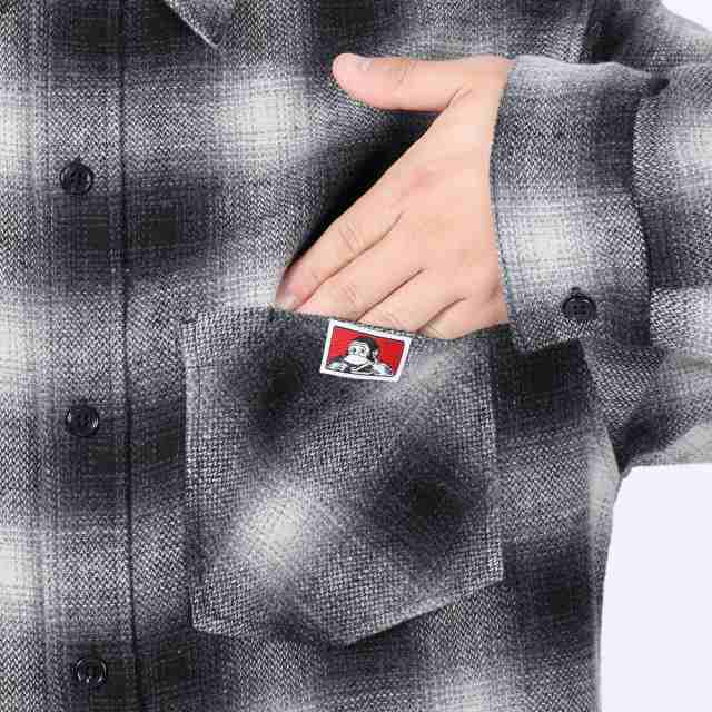 ベンデイビス(BEN DAVIS)HEAVY PLAID 長袖シャツ 23780028-80BLK(Men's)