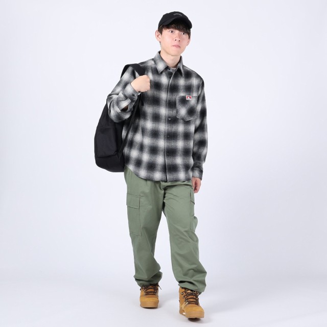 ベンデイビス(BEN DAVIS)HEAVY PLAID 長袖シャツ 23780028-80BLK(Men's)