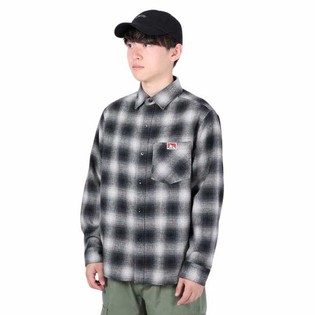 ベンデイビス(BEN DAVIS)HEAVY PLAID 長袖シャツ 23780028-80BLK(Men's)