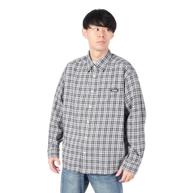 エクストララージ(XLARGE)PLAID ロングスリーブシャツ 101243014001-BLACK(Men’s)