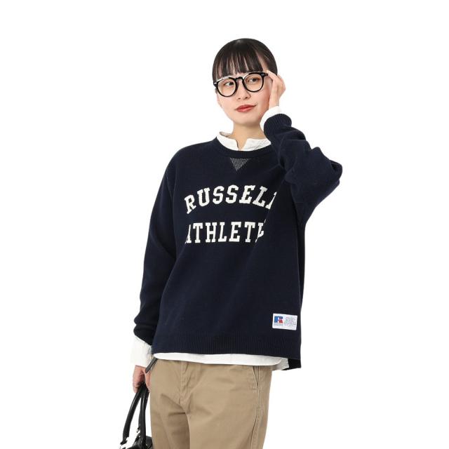 ラッセル(RUSSELL)カレッジロゴ ニット RBL25F0004 NVY(Lady’s)