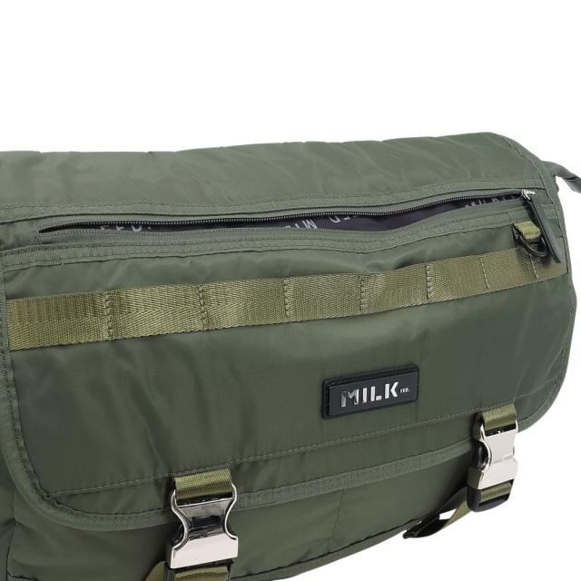 ミルクフェド(MILKFED.)ロゴ PLATE メッセンジャーバッグ 103241053006-OLIVE(Men’s、La… ミルクフェド(MILKFED.)ロゴ PLATE メッセンジャーバッグ 103241053006