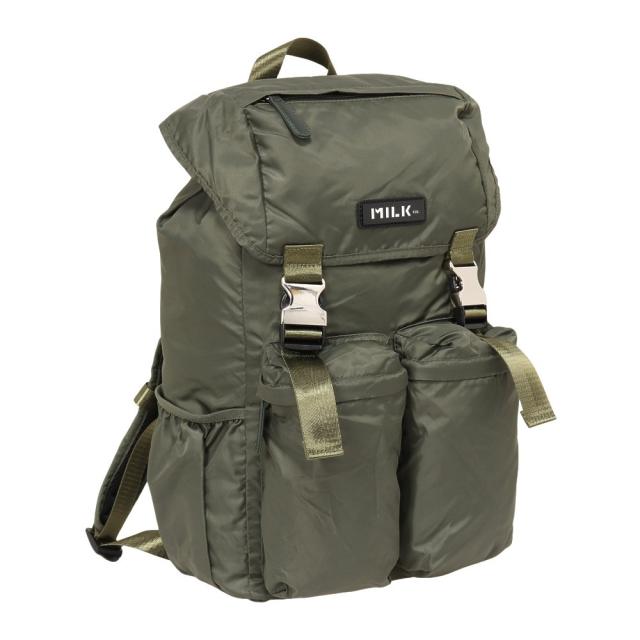 ミルクフェド(MILKFED.)ロゴ PLATE バックパック 103241053005-OLIVE(Lady’s)