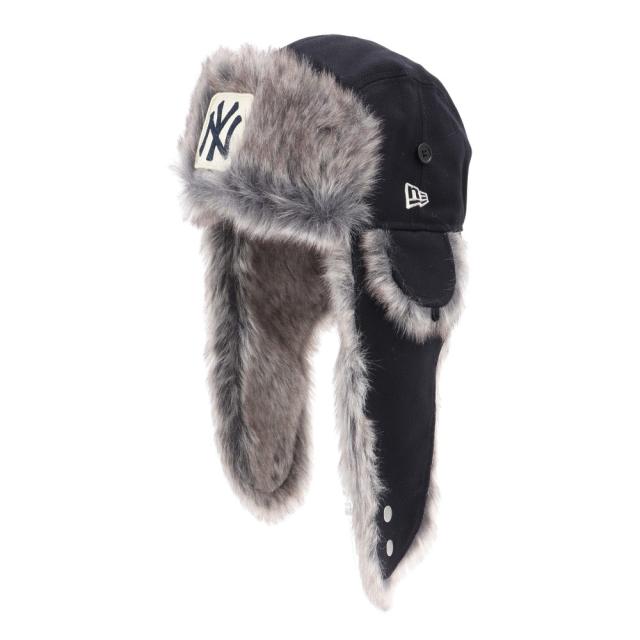 ニューエラ(NEW ERA)帽子 ハット トラッパー ウール ニューヨーク・ヤンキース ネイビー 紺 Lサイズ 1466762…