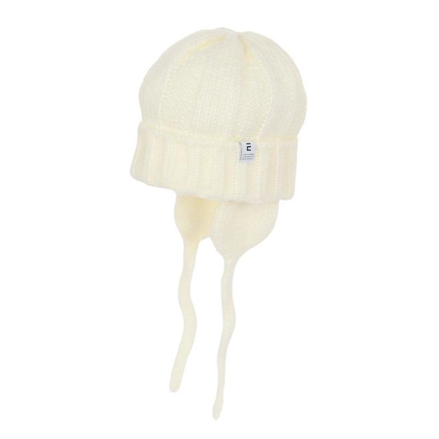 エルケクス(ELKEX)ニット帽 イヤーカバーカフワッチ EKL3FA0021 OWHT 防寒 フリーサイズ 耳当て付き 白(…