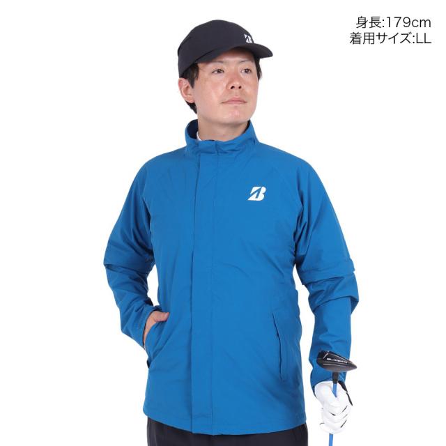 ブリヂストン ゴルフ★2way 撥水 ジップアップ ジャケット 蓄熱レッド M BRIDGESTONE GOLF ブリヂストン ゴルフ 水神 レインブルゾン