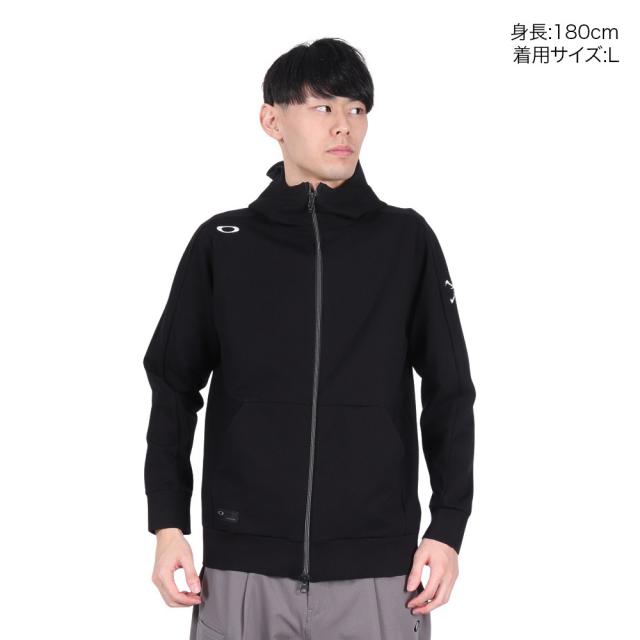 オークリー スカル ジップジャケット L 黒 吸汗速乾 ストレッチ