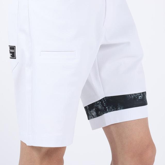 Oakley - 【超美品】オークリー ハーフパンツ 白×黒 総柄 ウエストゴム メンズ XL ゴルフウェア Oakley オークリー（OAKLEY）（メンズ）ゴルフウェア ハーフパンツ 吸汗