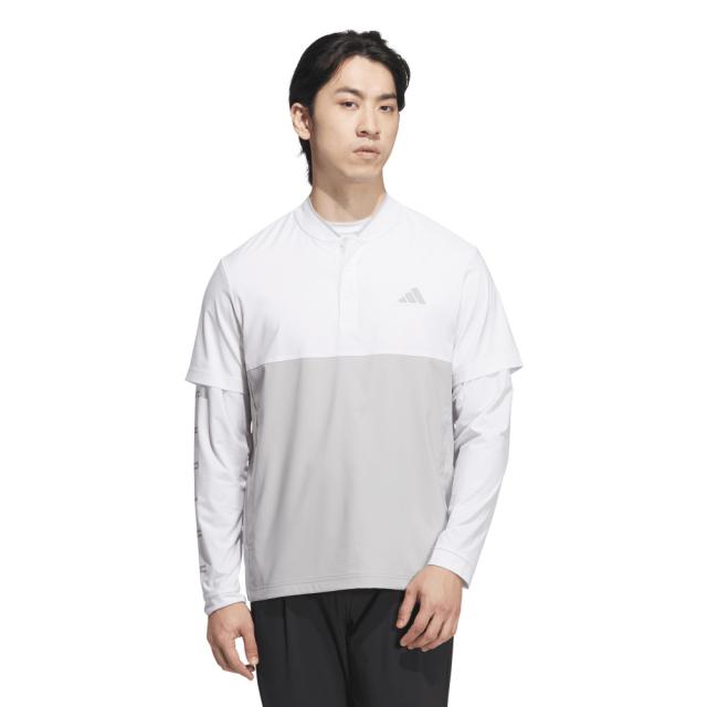 アディダスゴルフ　シャツ　インナー付き　2way Lサイズ adidas tシャツ スリーストライプス メッシュベントモック