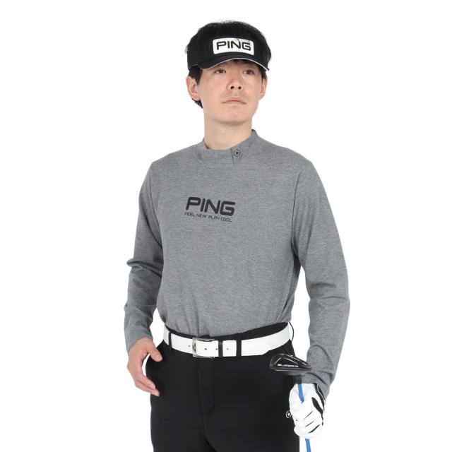 ピン(PING)ゴルフウェア ロゴプリント 長袖ハイネックニット 621-4275001-021(Men’s)の通販は