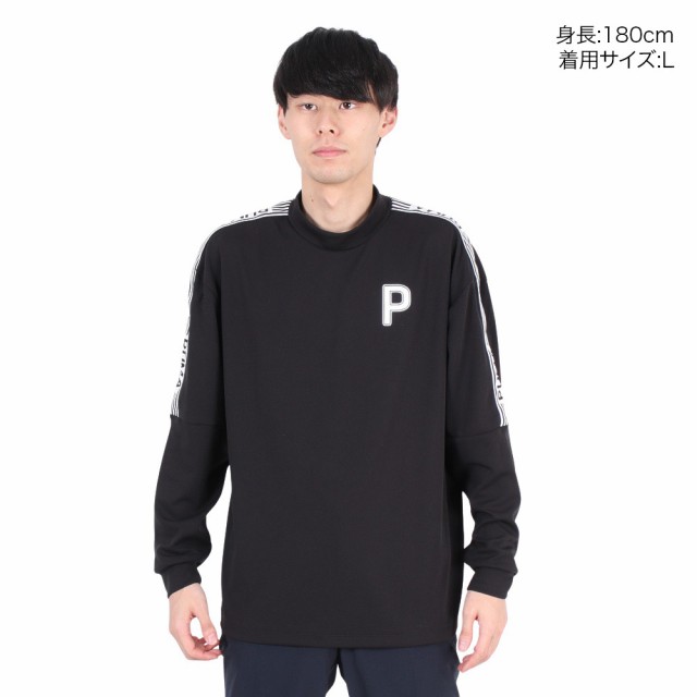 プーマ(PUMA)ゴルフウェア PC ストレッチ ジャガード テープ P ロゴ 長袖 シャツ 630428-01(Men’s)