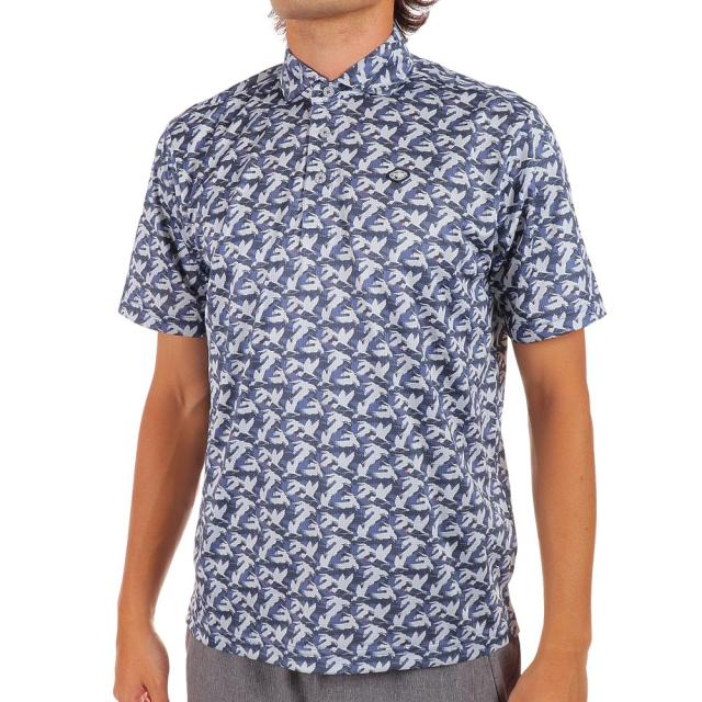 フィドラ(FIDRA)ゴルフウェア 接触冷感 吸水 速乾 ストレッチ バードプリント 半袖ポロシャツ FD5MTG15 NVY…