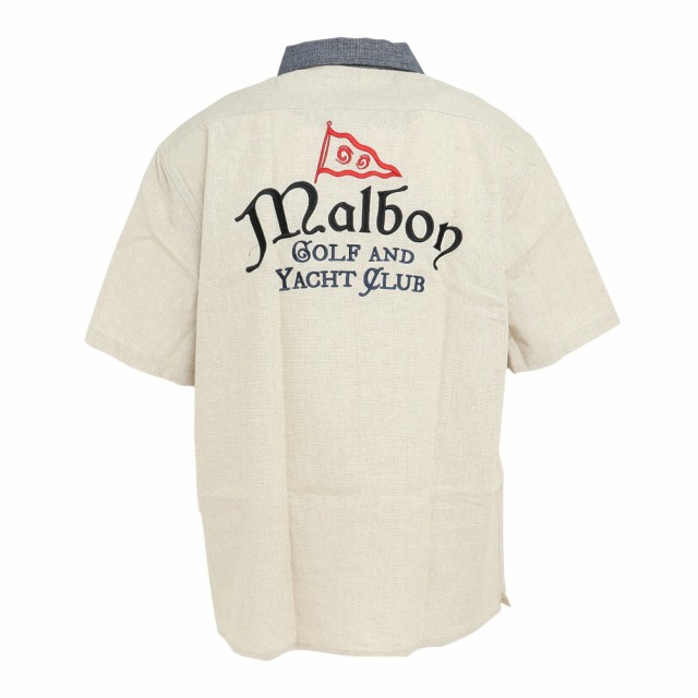 マルボンゴルフ(Malbon Glolf)ゴルフウェア Linen 半袖 シャツ M-7535