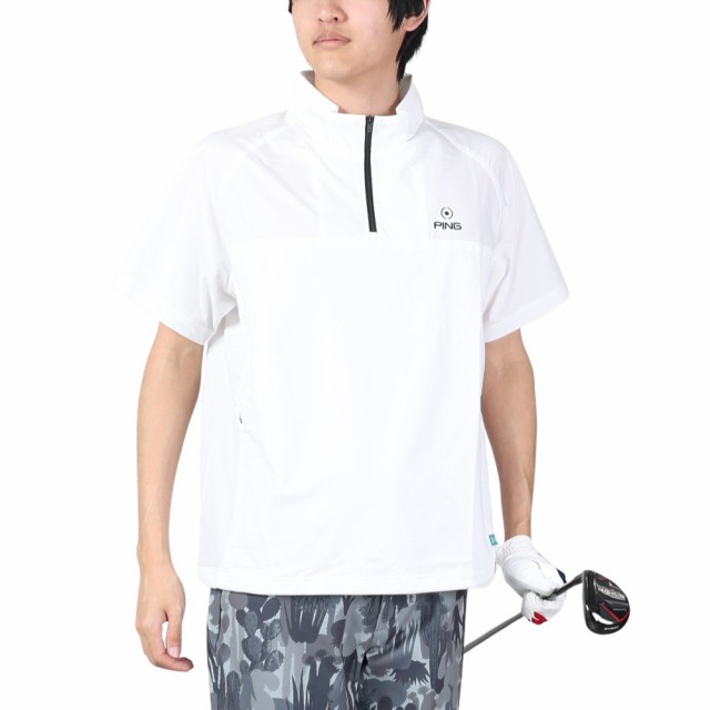 ピン(PING)ゴルフウェア 半袖 撥水ハーフジップシャツ 621-4111201-030(Men’s)