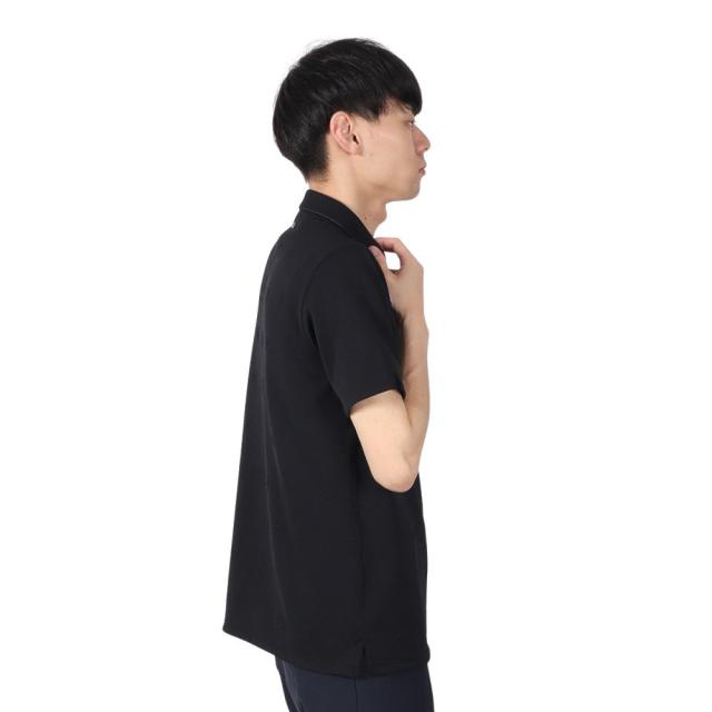 ST.ANDREWS 黒 ブラック 半袖ポロシャツ TEXBRIDシャドーボーダーカノコ半袖シャツ (WOMENS) | St