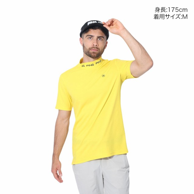 美品】PING メンズ M イエロー 黄色 ping ピン ゴルフ半袖シャツ