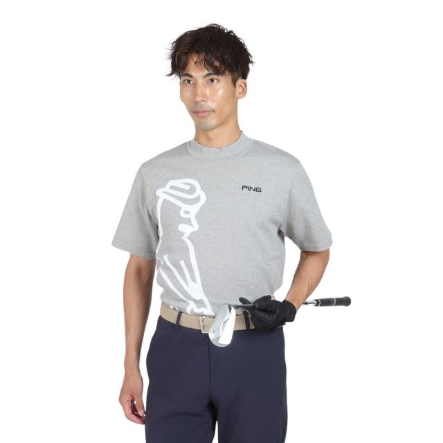 ピン(PING)ゴルフウェア 半袖モックネックニットプルオーバー 621-4275801-020(Men’s)