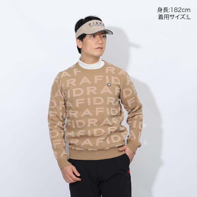 フィドラ(FIDRA)ゴルフウェア 保温 長袖 ジャカードロゴニット FD5STJ08 BEG(Men’s)の通販は