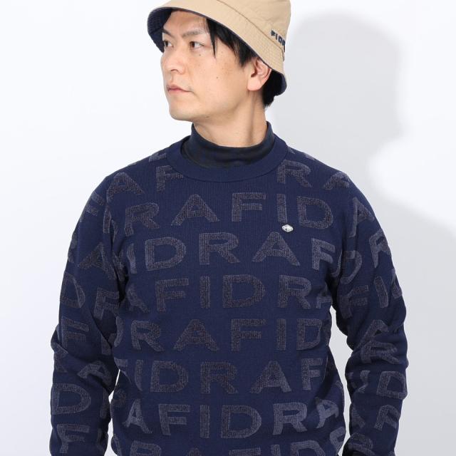 フィドラ(FIDRA)ゴルフウェア 保温 長袖 ジャカードロゴニット