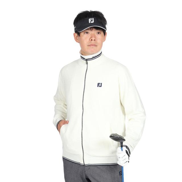 フットジョイ(FOOT JOY)ゴルフウェア ヘリンボーン柄 防風裏地付き 長袖フルジップセーター 32133(Men’s)の通販は 11,220円